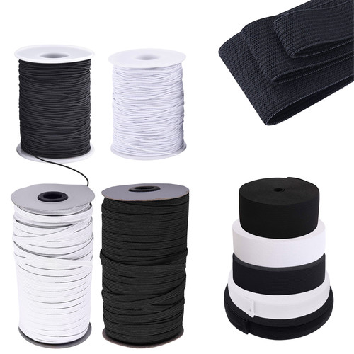 Flat woven elastic black - flat,
