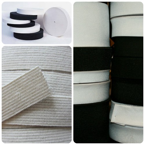 Woven elastic flat - woven, white