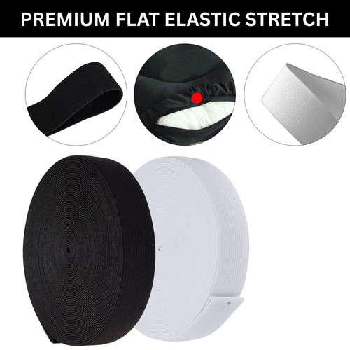 Black white premium elastic - black,