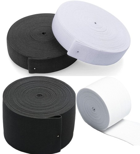 10m flat woven - woven, white/black