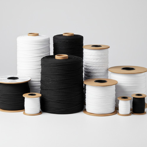 Flat elastic black - black, white